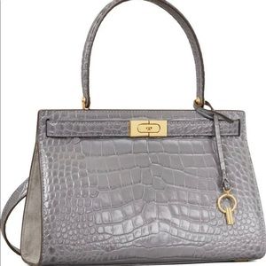 NWT TORY BURCH 75311 LEE RADZIWILL SMALL BAG Gray MSRP $798